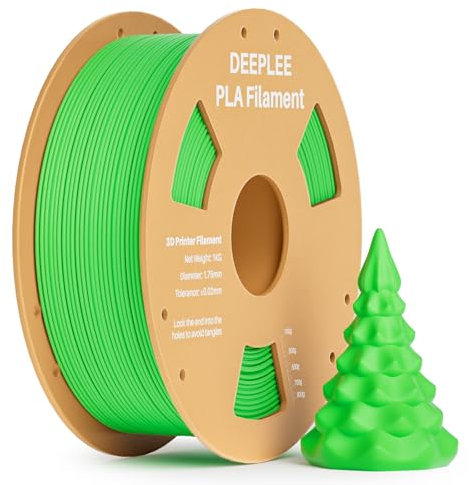 DEEPLEE PLA Filament 1.75mm, 3D Drucker Filament 1kg (2,2lbs), Maßgenauigkeit +/- 0,02 mm, Filament 3D-Druckmaterialien für FDM 3D Drucker, Lichtgrün