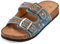 JOMIX Mules Femmes Bout Ouvert Sandales Léger Pantoufles Décontractées Sandale été Bohème Sandales Femme Chaussons Confortables pour Piscine Plage Mer (Bleu, 38)