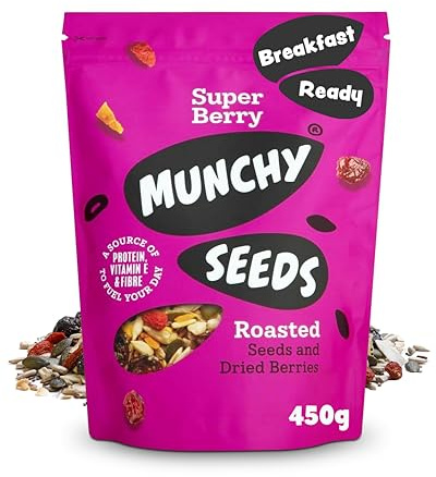 MUNCHY SEEDS Breakfast Booster SUPER BERRY 450g Breakfast Topper with Goji, Chia, Cranberry, Sunflower Seeds & Pumpkin Seeds. Sprinkle On Porridge, Fruit, Yoghurt Or Smoothie Vegan, Fibre Vitamin E