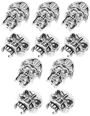 Outanaya 10 Piezas de Accesorios para Cabello y Barba para Hombres Cuentas Vintage de Gran Agujero para Trenzas y Rastas Decoración DIY para Cabello y Barba Accesorios para Trenzar