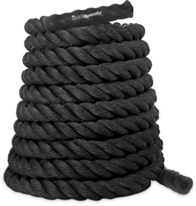 SportPlus Battle Rope, Seillänge 15 Meter, 3,8 cm Durchmesser, hochwertiges Schlagseil für Kraftausdauer & Muskelaufbau, Schwungseil für effektives Ganzkörpertraining & Functional Training, SP-BR-015
