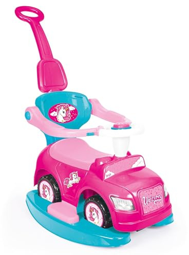 Dolu Unicorn Themed Kids Step Car 4 In 1 Ride On Pink