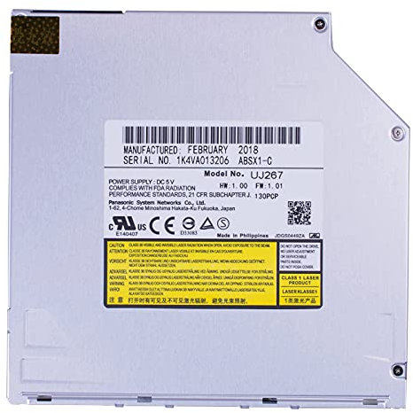 Panasonic UJ267 UJ-267 6X BD-R BD-RE DL TL BDXL 100GB Blu-ray Masterizzatore 8X DVD+-R CD-RW Laptop Interno 9,5 mm SATA Slot-in Optical Drive