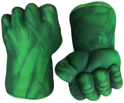UrMsun Superhelden-Handschuhe für Kinder, Cosplay, Kostüme, Faust, große weiche Plüsch-Heldenfaust, Cosplay, Halloween, Rollenspiel, Geschenk für Geburtstag, Weihnachten für Jungen, Kinder (grün)