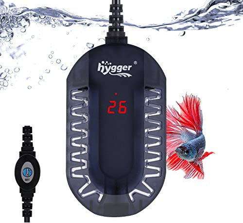 hygger Aquarium Heater, Digital Display Mini Submersible Fish Tank Heater(100W),Fast Heating Thermostat with External Controller and Built-in Thermometer Heater for 25-50L Small Fish Tank
