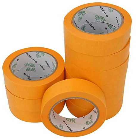 Trintion 50PCS Goldband Klebeband 30mmx50m Kreppband Rückstandsfreies Malerband Abnehmbares Abdeckband Malerkrepp für die Dekorative Autolackierung