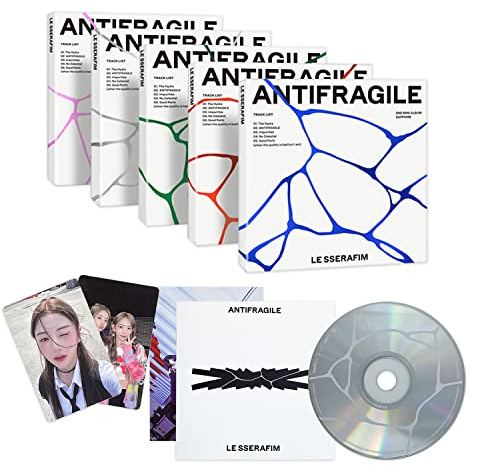 LE SSERAFIM - 2nd Mini Album [ANTIFRAGILE] (COMPACT ver. / Random) Outer Box + Booklet + CD + Individual Photocard + Unit Photocard + Postcard + 2 Pin Button Badges + 4 Extra Photocards