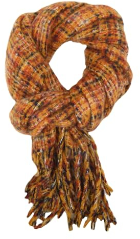 Ella Jonte kuschelweicher Schal Herbst Winterschal gelb braun oder rosa violett Viskose Wolle