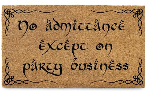 No Admittance Except On Party Business Doormat 30x17 Inch Nerdy Welcome Mat | Funny Entryway Decor, Fantasy Fan Gift, Geek Home Decor, Dirt Scraper, Natural Coco Fibers, Pvc Backing, Easy Maintenance