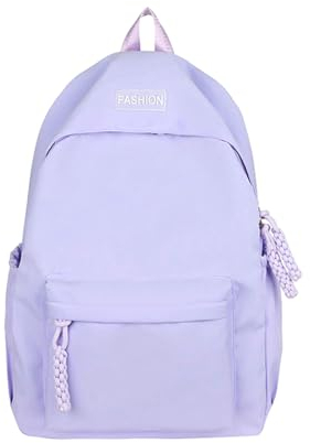 Copbopwn Kids Backpacks for Boys and Girls - Waterproof Rucksack - Solid Color School Backpack - Casual Day Pack for School Travel - Lightweight Rucksack (Purple)