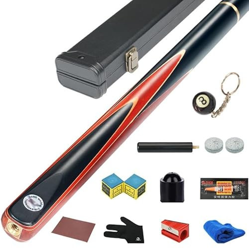 Ghgfher 57 Snooker-Queue mit 3/4-Gelenk und 10 mm Spitze, handgefertigter professioneller Pool-Queue mit Verlängerung, 2-teiliger Billard-Queue(Color:C)
