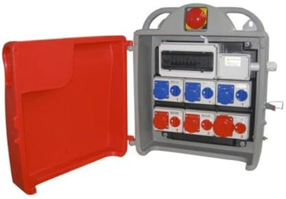 Tableau ASC de chantier, 35KW, IP55, 4 prises 16A 3P IP67 230V, 2 prises 16A 4P IP67 400V, 1 prise 16A 5P IP67 400V et 1 32A 5P IP67 400V - Rosi 3118E