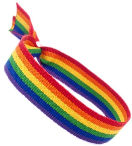 GOS Best Supplies LGTB Stoffarmband Regenbogen mehrfarbig Regenbogen Flagge LGTB Pride Gay Pride 1 Armband 32 cm x 1,5 cm Herren Damen Uni, Einheitsgröße