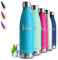 Grsta Trinkflasche Edelstahl - 500ml- Thermosflasche, Trinkflasche mit Strohhalm, BPA-Frei, Auslaufsicher, Doppelwandige Vakuumisolierte, Metall, für Schule, Reisen, Büro