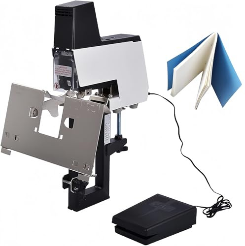 SAIYERUS 106 Agrafeuse Rapide Automatique Électrique Machine à Relier 2-40 Feuilles Agrafeuse Électrique à Usage Intensif et Plate, Machine À Relier Robuste A3/A4, pour Le Bureau (Tête Simple),220V
