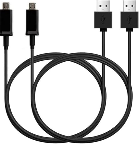 USB Battery Charger Cable Lead wire 2pack 1m/3ft for Fresh 'n Rebel Rockbox Cube Wireless Bluetooth Speaker - Black