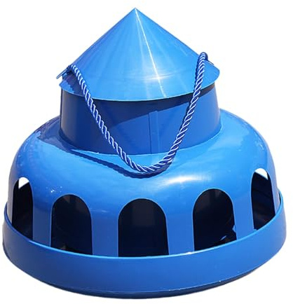 kowaku Comedero Automático para Gallinas con Recipiente de Alimento para Aves de Corral Dispensador para Palomas Y Codornices Diseño con Múltiples Orificios, 12 Hoyos