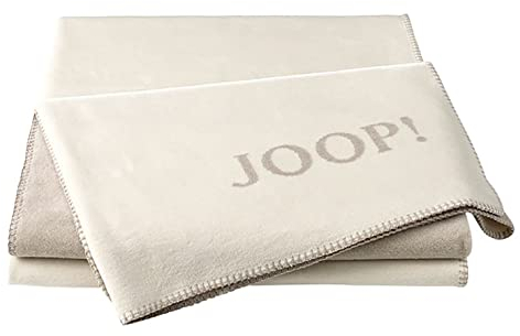 Joop!® Uni-Doubleface I flauschig-weiche Kuscheldecke Ecru-Feder I Wohndecke aus Baumwolle & Polyacryl in Natur I Tagesdecke 150x200cm | nachhaltig produziert in Deutschland I Öko-Tex Standard 100