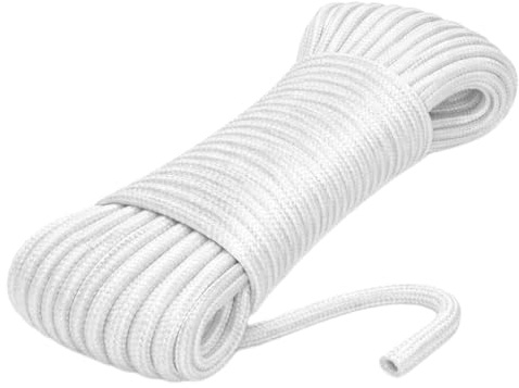 ATERET 1/4 inch by 80 Feet Nylon Rope I Multipurpose Clothelines Rope, UV Resistant & Excellent Shock Absorption I Ideal Use for Camping, Clothesline & Marine (1-Pack)