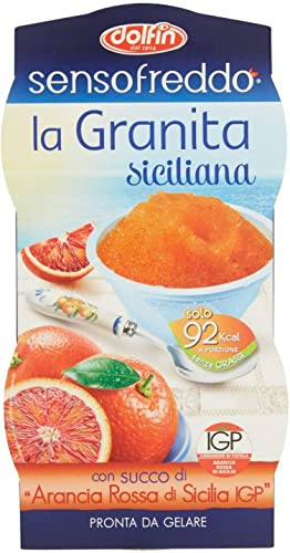 Granita Siciliana Senso Freddo Gusto Arancia Rossa DOLFIN Pronta da Gelare - 12 x 100 ml -