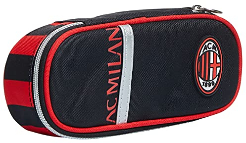 Seven Milan Unisex-Stiftetui mit elastischem Stifthalter für Kinder, oval, Schwarz, Einheitsgröße