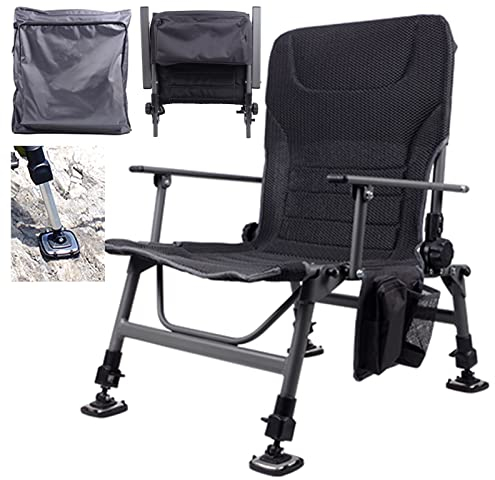 BBHW Angelstuhl Campingstuhl All-Terrain-Angelstühle Ultraleicht Zusammenklappbar, Rasenwandern Jagd Eisfischen Campingstuhl, Höhenverstellbarer Tragbarer Outdoor-Stuhl