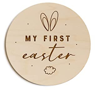 The Cotton & Canvas Co. My First Easter Wooden Milestone Card, Baby's First Year, Baby's First Holiday, Baby Shower, Newborn, Photoshoot Prop