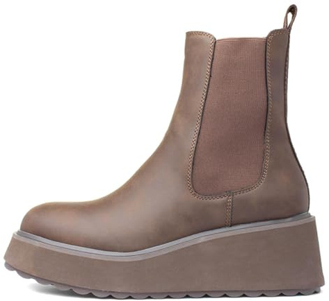 Rocket Dog Heyday Polyurethane Women's Dark Brown Flat Chelsea Boots - UK 4