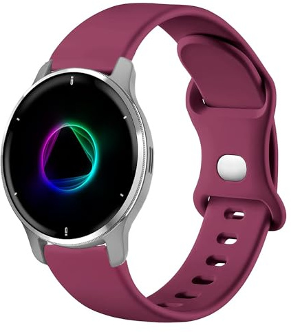 VELULYX Silikonarmband kompatibel mit Garmin Venu 2 Plus, 20mm Armband für Garmin Venu Sq/Sq Music/Venu Sq 2/Sq 2 Music/Vivoactive 3/Vivoactive 5/Garmin Venu/Vivomove HR/Forerunner 55 245 645