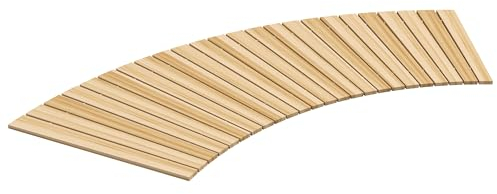 Outsunny 120 cm Chemin de jardin, chemin roulant Marchepied de jardin Marchepied décoratif en bois de sapin, pour jardin, balcon, naturel