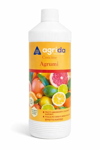 Concime Liquido per Agrumi e Piante Mediterranee – Super Concentrato (2 Tappi per 1L) – Stimola Crescita, Fioritura e Produzione di Frutti – Fertilizzante Professionale 1 Kg