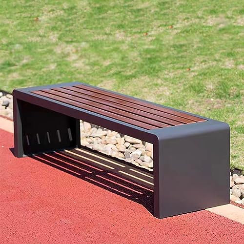 Gartenbank für draußen, Metallbank, wetterfeste Terrassenbank ohne Rückenlehne, 2–3 Sitzer, Parkbank, Sitzmöbel für den Außenbereich für Hof, Balkon, Veranda, Innenhof, Park, Bankstuhl (Farb