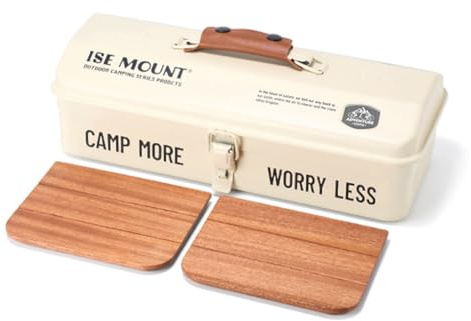 HUIOP Caja de almacenamiento de herramientas para exteriores, caja de mano portátil para Picnic y acampada, caja de almacenamiento de herramientas de Metal con asa, caja de almacenamiento de artículos