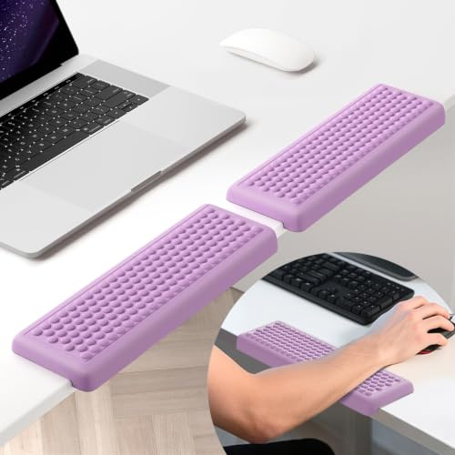 Hsurbtra L-förmiges Schreibtisch-Ellenbogenpolster, 2-teiliges weiches Memory-Foam-Ellenbogenpolster mit rutschfester Gummibasis, ergonomisches Schreibtischkantenkissen Handgelenkauflage für Büro