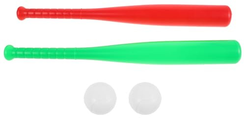 Abaodam Set da Baseball per 2 Pezzi Mazza da Allenamento in Plastica Morbida Giocattolo da Baseball da Esterno Leggero e Sicuro per Attività All’Aperto Casa Spiaggia e Cortile