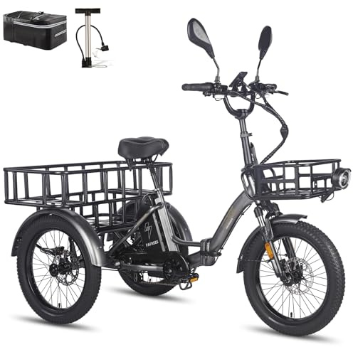 Fafrees F20 Mate Bicicletta Pieghevole E Bike Triciclo per Adulti 20 Pollici [Ufficiale] Bicicletta Elettrica da Donna da Uomo 180 KG E Bici da Carico Ebike Freni a Disco Idraulici, Fatbike Elettrico