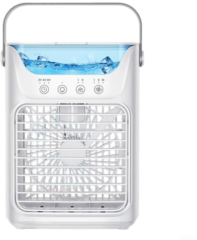 Mini enfriador de aire, aire acondicionado portátil con tanque de agua de 700 ml y 3 velocidades de ventilador, enfriador evaporativo personal para dormitorio, oficina, viajes, camping