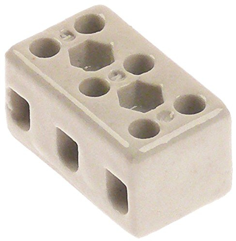 Panicoupe Porzellanklemme 3-polig 32A Breite 23mm Höhe 20mm Länge 39mm Lochabstand 14mm Querschnitt 6mm² 250V 2,5mm² max. 32A max