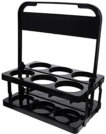 Tomaibaby Milk Bottle Holder: 6 Holes Foldable Plastic Drink Carrier with Handle - Portable Beer Bottle Carrier for Home Restaurants Ktv Party Daily Use