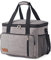 25L Cooler Bag Thermal Insulated Picnic Family Lunch Bag Waterproof Cool Bags Large Shopping Bag for Beach Picnic Camping Travel Grey