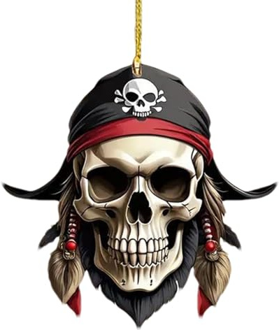 Sghtil Décoration de voiture en forme de tête de mort oscillante, pendentif de voiture squelette, breloque de rétroviseur en acrylique | Pendentif unique pour rétroviseur de voiture, accessoires