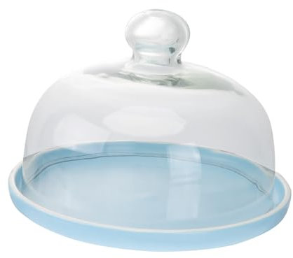 Cabilock Plato Redondo De Cerámica Para Fruta Tablero De Pastel Nórdico Con Tapa De Cristal