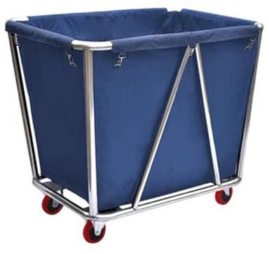 GBPLDMAQ Wäschewagen aus Edelstahl, Reinigungswagen Gewerbe Abnehmbares, Verdicktes Denim-Canvas, für Unternehmen, Schule, Büro, Hausmeisterreinigung