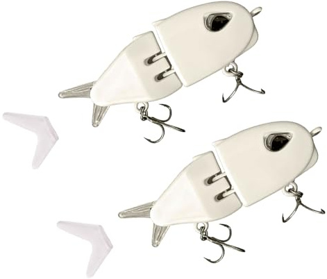 Cesujowaz Lot de 2 Mini Leurre Glide, Slow-Sinking Multi-Joint Swimbait Wobbler, Accessoire de pêche pour brochet, Eau Douce/Salée