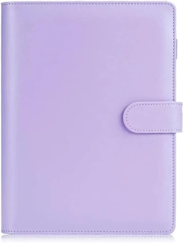 DVMSIEF Anteckningsbok med lösa blad A5/A6 budgetbindare för bärbar dator skydd PU löst blad handbok 6 hål dagbok agenda papper (grön, A5)