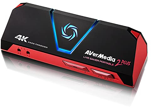 AVerMedia GC513 Live Gamer Portable 2 Plus – 1080p60 Capture Card with 4K60 Pass-Through, PC-Free Recording, Plug & Play, Party Chat, OBS, Streamlabs, Mac, Windows 11, PS5, Switch, PC