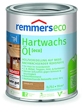 Remmers Hartwachs-Öl [eco] farblos, 0,75 Liter, für innen, natürliche Basis, 3in1: Beize, Öl und Versiegelung in einem, rutschhemmend, vegan