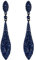 EVER FAITH Damen Ohrringe Österreichische Kristall 2 Blatt Träne Ohrstecker für Party Hochzeit Dunkel Blau Schwarz-Ton
