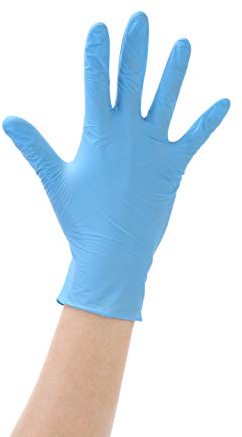 Disposable Nitrile Gloves, Powder Free, Blue, Size M (100 Pieces)