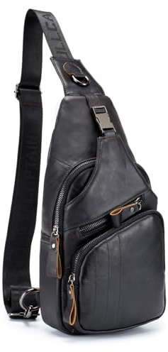 WeeDee Sacoche Homme Bandoulière Cuir Sac Bandouliere Homme Sac à Dos Poitrine Pochettes des Sport Affaires Voyage
